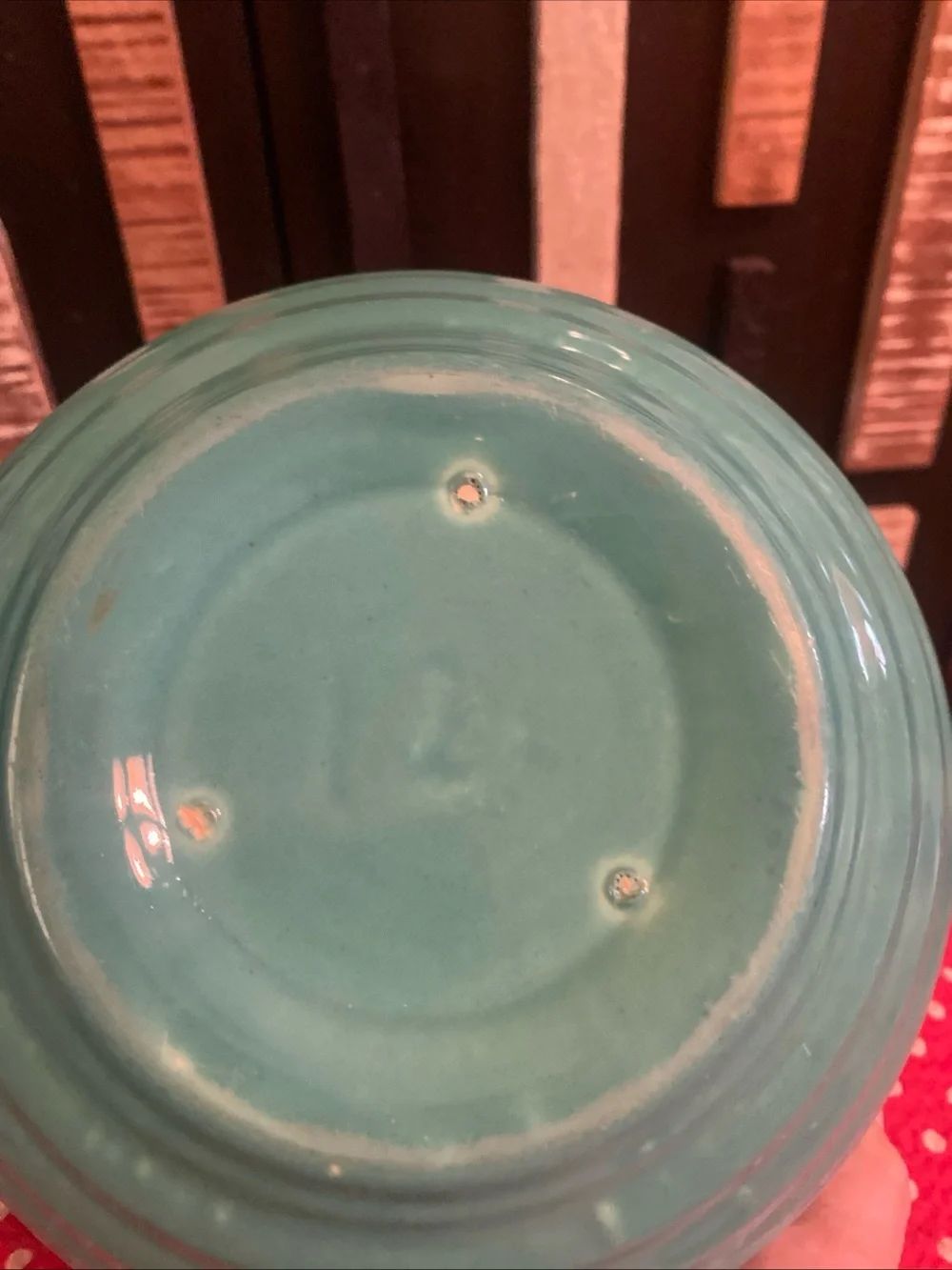 Vintage Bauer Pottery Ringware Mixing Bowl #12 Turquoise Jade Green Beehive